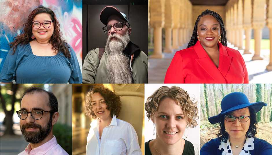 A series of headshots of the new OpenNews advisory council members displayed in two rows.